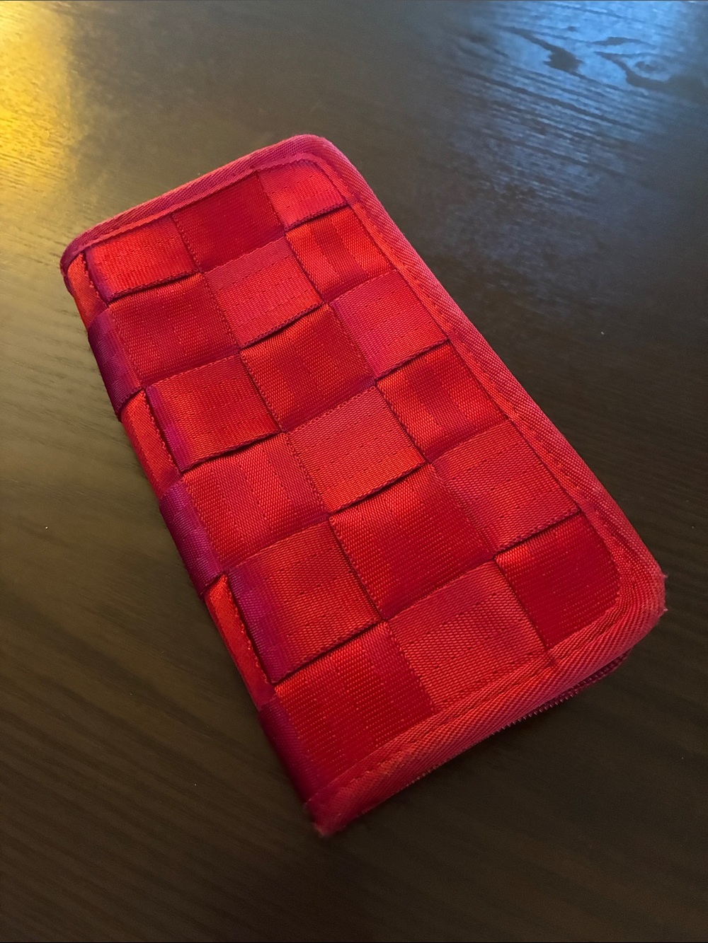 Harveys Red Woven Zipper Phone Wallet Case